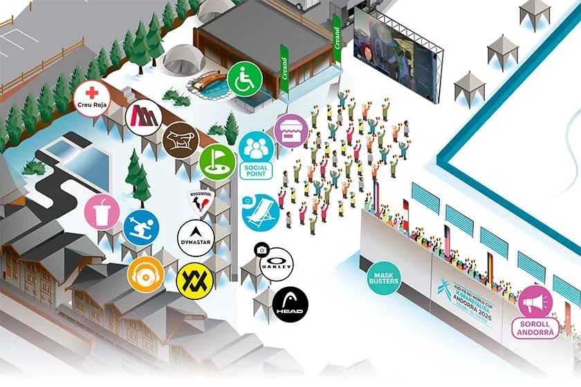 FIS Alpine Ski World Cup Andorra - mapa World Cup Village